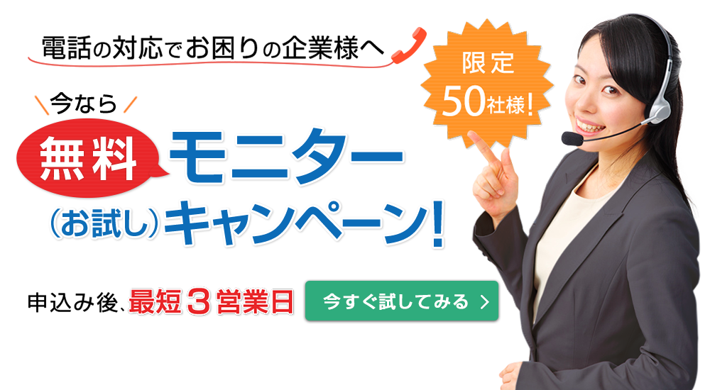 今なら30日間無料（お試し）モニターキャンペーン！